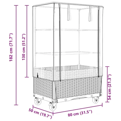 Strat Înălțat cu Roți și Husă Protectie - 80x50cm