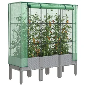 Strat Înălțat cu Seră Ratan - Grădinărit Ușor