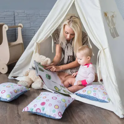 Cort Indian Alba pentru Copii - Jucărie Decorativă