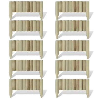 Borduri din Bușteni pentru Gazon - 10 Buc - Lemn de Pin