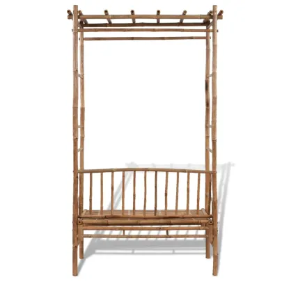 Bancă Grădină cu Pergolă Bambus - Livrare Gratuită