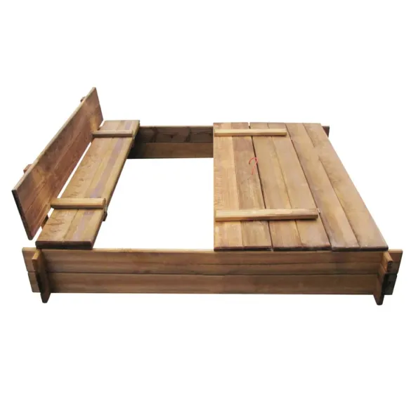 Cutie Nisip Lemn Patrat - Jocuri Exterior Copii