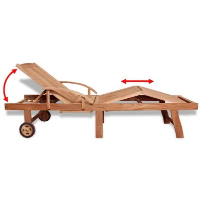 Șezlong Lemn Tec | Mobilier Grădină Rezistent la Intemperii