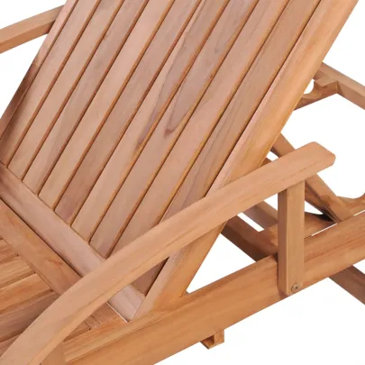 Șezlong Lemn Tec | Mobilier Grădină Rezistent la Intemperii