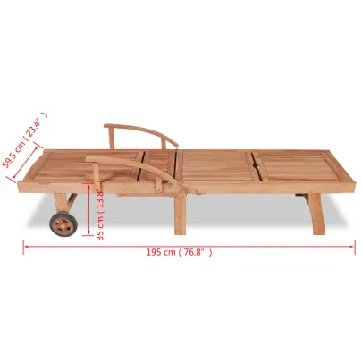 Șezlong Lemn Tec | Mobilier Grădină Rezistent la Intemperii