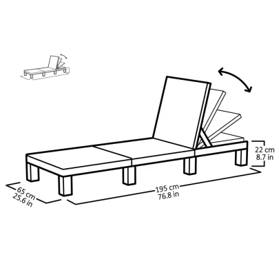 Șezlong Daytona cu Pernă - Comfortabil și Rezistent