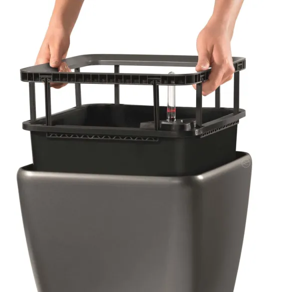 Jardiniera Quadro 28 LS ALL-IN-ONE - Cărbune | Lechuza