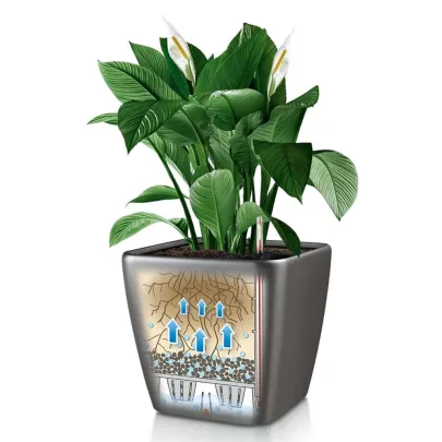 Jardiniera Quadro 28 LS ALL-IN-ONE - Cărbune | Lechuza