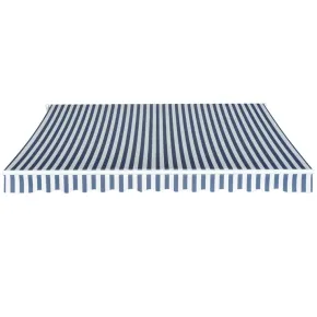 Copertină Manuală 350 cm - Albastru-Alb | Livrare Gratuită 2