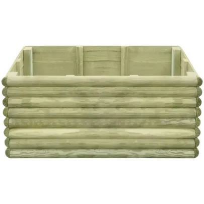 Strat Înălțat Grădină Lemn Pin 106x106x48 cm | Livrare Gratuită