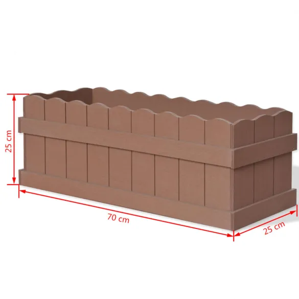 Strat Înălțat Grădină WPC Maro - 70x25x25 cm