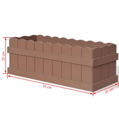 Strat Înălțat Grădină WPC Maro - 70x25x25 cm