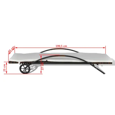 Șezlong de Plajă cu Pernă și Roți - Maro | Comandă Acum