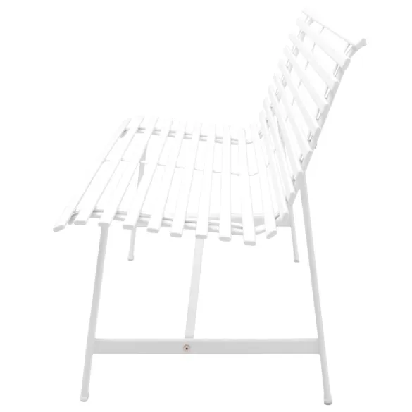 Bancă Grădină Albă Modernă - Oțel Rezistent - 150 cm