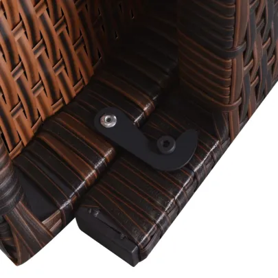 Șezlong Pliabil cu Saltea - Maro, Poliratan - Livrare Gratuită