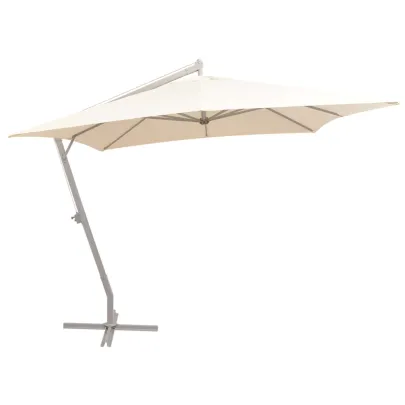 Umbrelă suspendată grădină 3x3m, aluminiu, nisipiu
