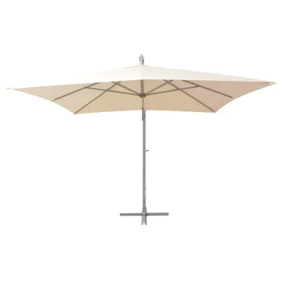 Umbrelă suspendată grădină 3x3m, aluminiu, nisipiu