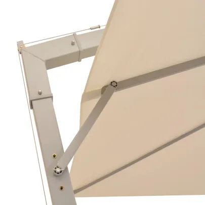 Umbrelă suspendată grădină 3x3m, aluminiu, nisipiu