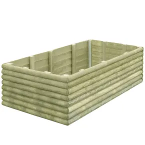 Strat Înălțat Grădină Lemn Pin 150x106x48 cm | Livrare Gratuită