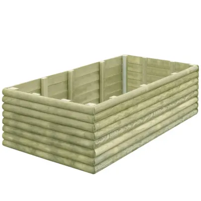 Strat Înălțat Grădină Lemn Pin 150x106x48 cm | Livrare Gratuită