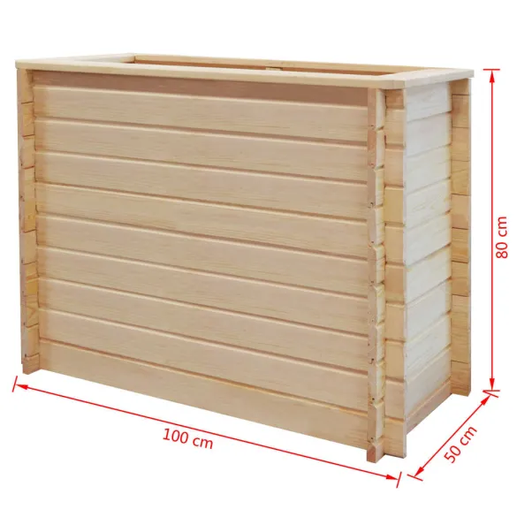 Strat Înălțat Grădină Lemn Pin 100x50x80 cm - Livrare Gratuită