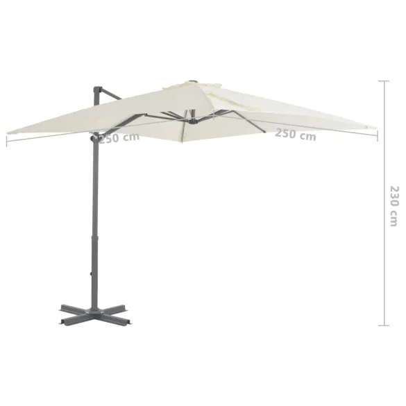 Umbrelă suspendată cu rotire 360° - Protecție UV