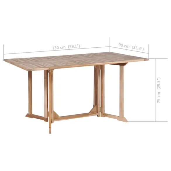 Masă Grădină Pliabilă Fluture 150x90 cm - Lemn de Tec