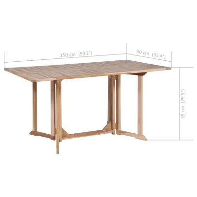 Masă Grădină Pliabilă Fluture 150x90 cm - Lemn de Tec