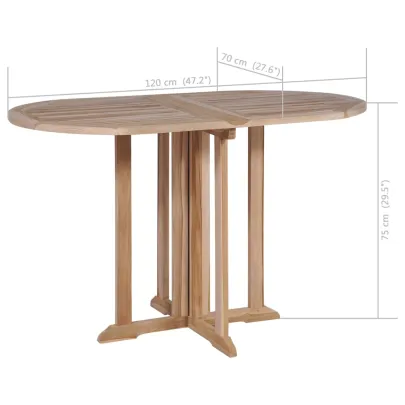 Masă Grădină Pliabilă Fluture 120x70 cm - Lemn de Tec