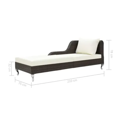 Șezlong de Plajă cu Pernă - Maro Poliratan - Livrare Gratuită