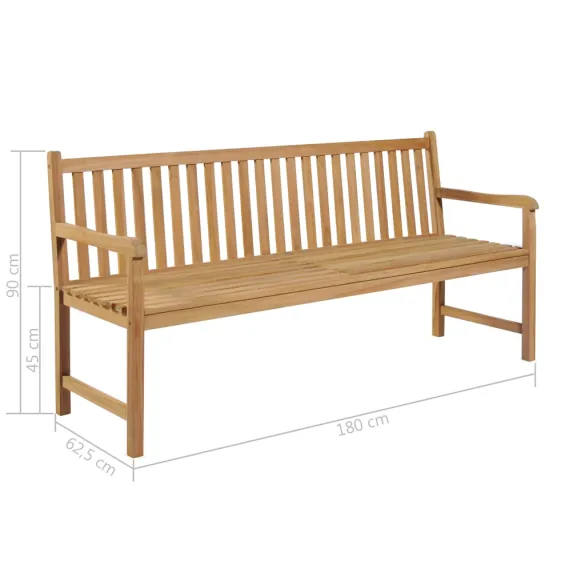 Bancă Grădină Lemn Tec 180 cm - Livrare Gratuită
