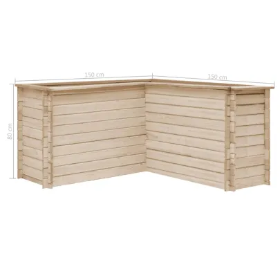 Strat Înălțat Grădină Lemn Pin 150x150x80 cm | Comandă Acum