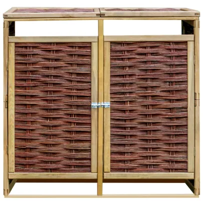 Magazie Pubele Dublă din Lemn - Depozitare Gunoi Exterior