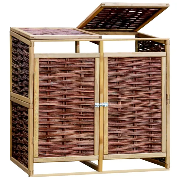 Magazie Pubele Dublă din Lemn - Depozitare Gunoi Exterior