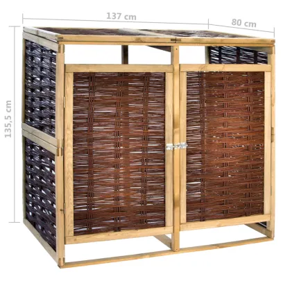 Magazie Pubele Dublă din Lemn - Depozitare Gunoi Exterior