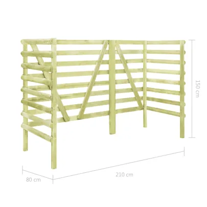 Magazie Pubele Verde 210x80x150cm - Lemn de Pin | Livrare Gratuită
