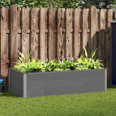 Strat Înălțat Grădină WPC Gri 200x100 cm | Livrare Gratuită