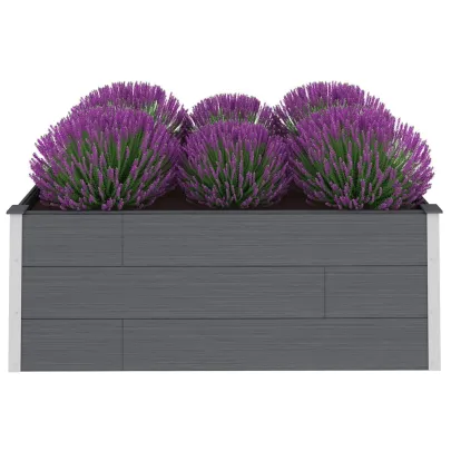 Strat Înălțat Grădină WPC Gri 200x100 cm | Livrare Gratuită