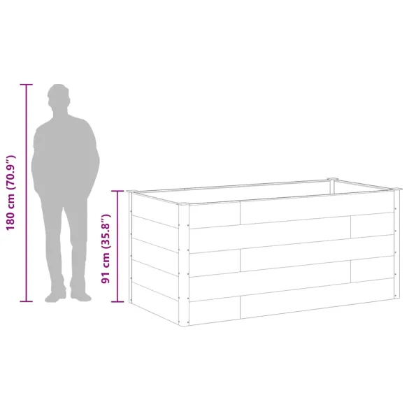 Strat Înălțat Grădină WPC Gri 200x100 cm | Livrare Gratuită