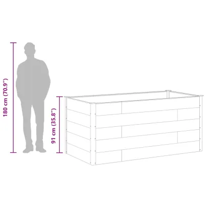 Strat Înălțat Grădină WPC Gri 200x100 cm | Livrare Gratuită