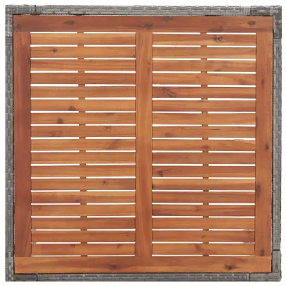 Masă Grădină Gri - Poliratan și Lemn Acacia - Livrare Gratuită