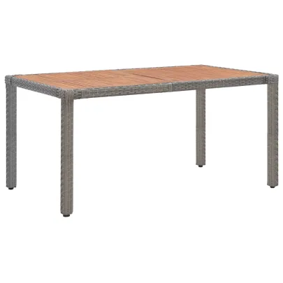Masă Grădină Modernă - Ratan și Lemn Acacia - 150x90 cm