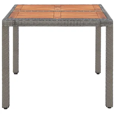 Masă Grădină Modernă - Ratan și Lemn Acacia - 150x90 cm
