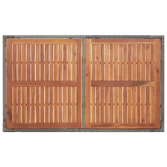 Masă Grădină Modernă - Ratan și Lemn Acacia - 150x90 cm