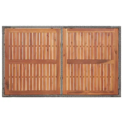 Masă Grădină Modernă - Ratan și Lemn Acacia - 150x90 cm