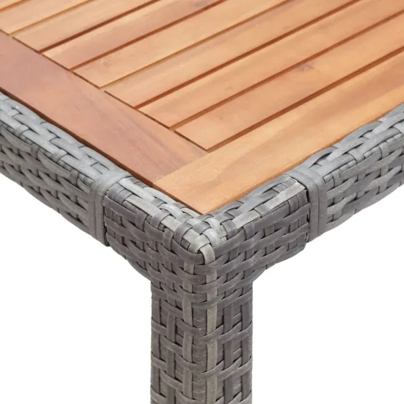 Masă Grădină Modernă - Ratan și Lemn Acacia - 150x90 cm
