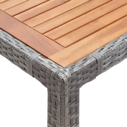 Masă Grădină Modernă - Ratan și Lemn Acacia - 150x90 cm