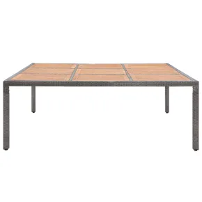 Masă Grădină Gri 200x200 cm Poliratan Lemn Acacia | Livrare Gratuită 2