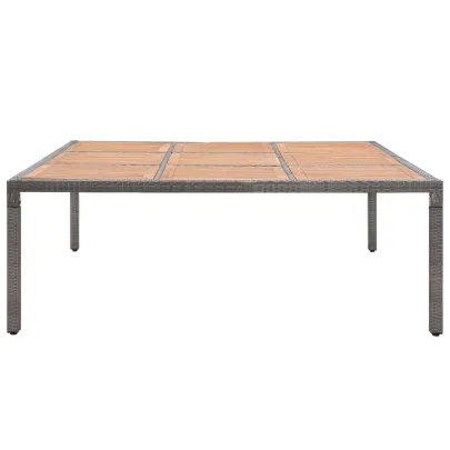 Masă Grădină Gri 200x200 cm Poliratan Lemn Acacia | Livrare Gratuită