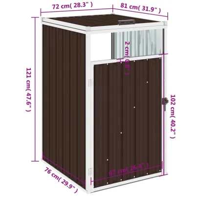 Magazie Pubelă Maro Oțel | Rezistentă la Intemperii | Livrare Gratuită
